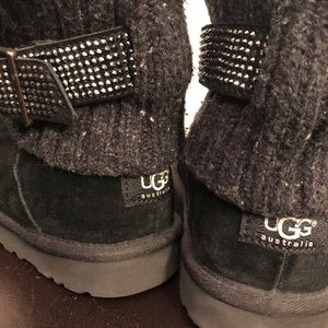 UGG Sweater Boots Custom Strassed in Hematite